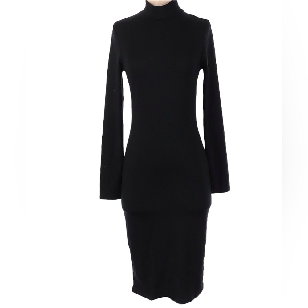 Leith NWT  black straight soft dress casual sz S everyday dress goth - Picture 2 of 4